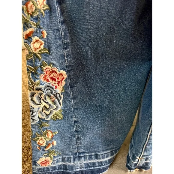Anthropologie Driftwood Embroidered Flare Jeans Size 26 - Picture 7 of 14